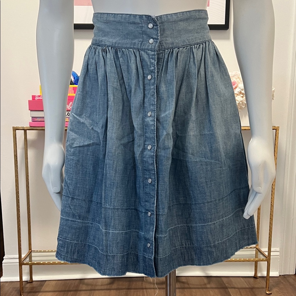 Current/Elliott Blue A-Line Ombre effect Denim Skirt Women's Sz 1/S